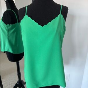 J. Crew Vibrant Green Camisole Top size 4 euc